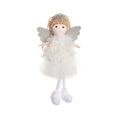 Christmas angel girl hair pendant made from cloth fabric in white, pink and khaki colour options