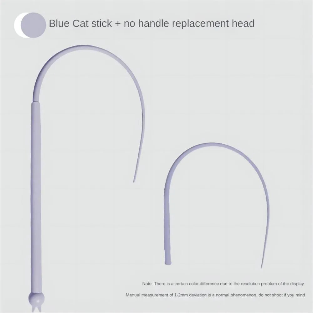 Blue simulated mouse tail cat teaser toy with silicone long tail measuring 80cm