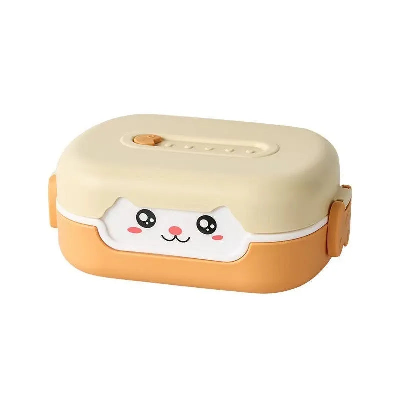 Square divided plastic lunch box in dark blue colour with multiple compartments
