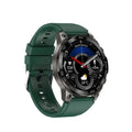 Bluetooth calling sports watch with round AMOLED screen and silicone strap in multiple colour options