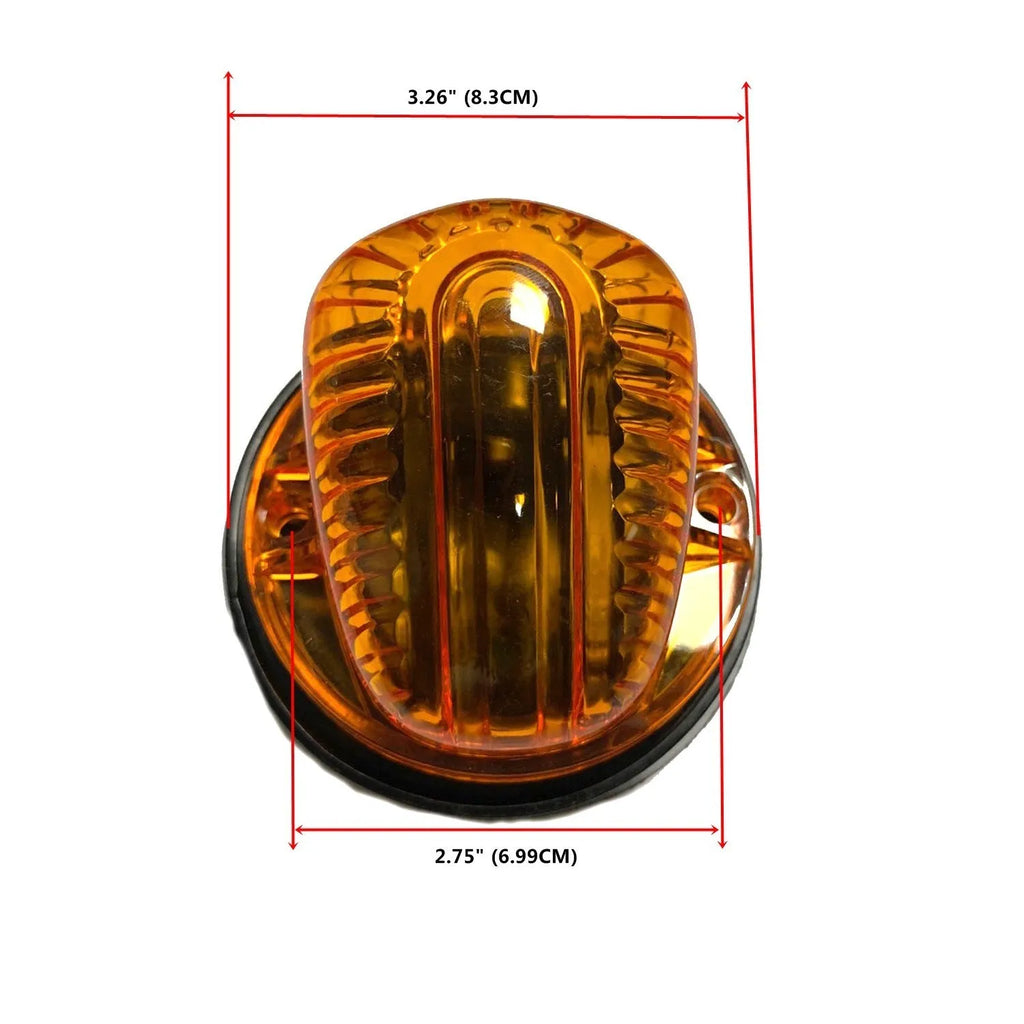 Yellow LED roof cab marker light for vehicles with 83mm diameter and T10 bulbs