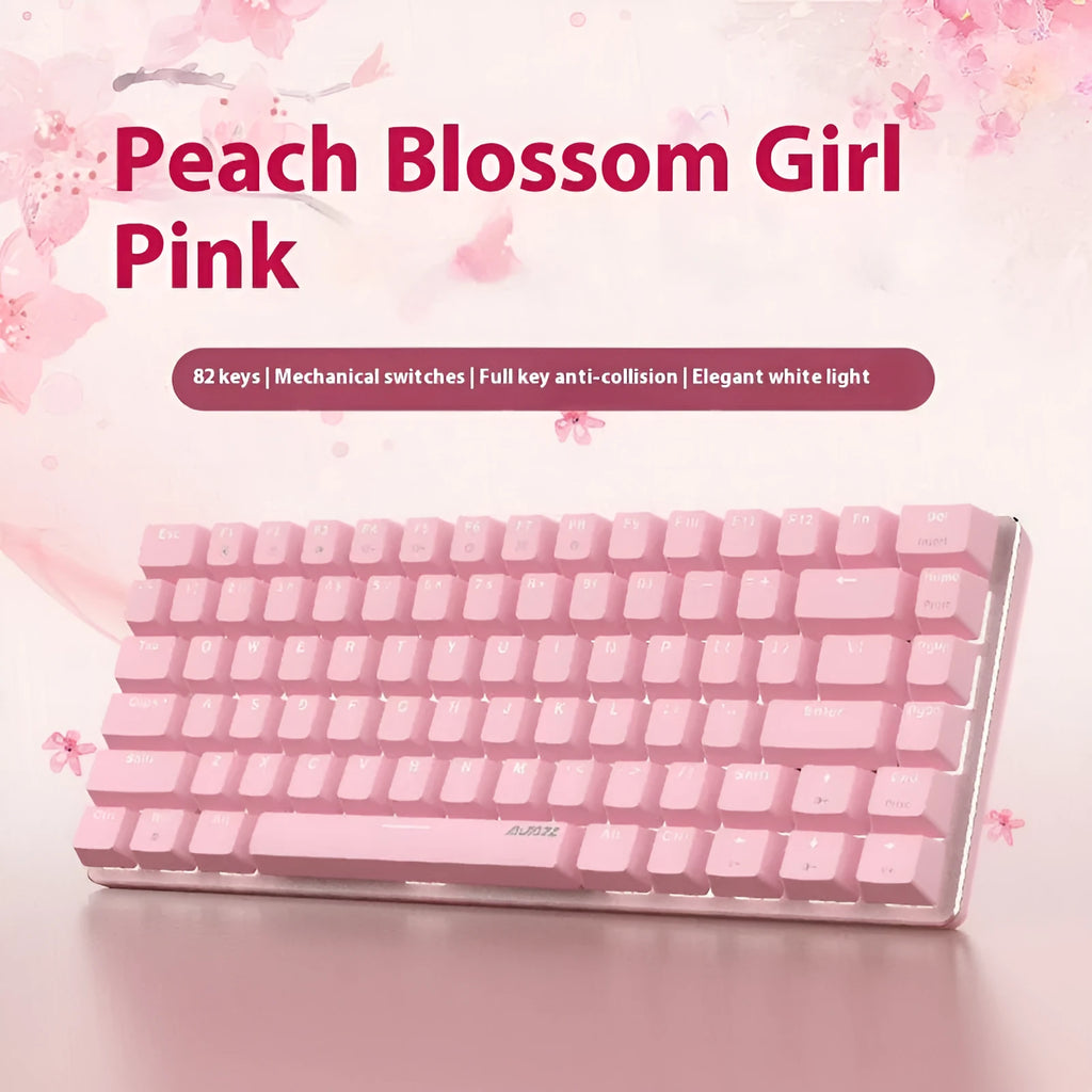 82-key mechanical keyboard with white backlight in metal casing