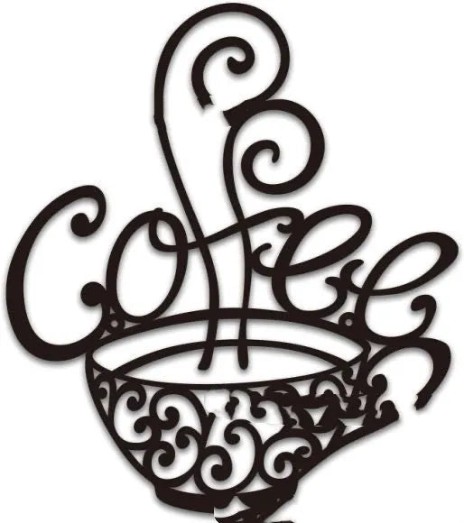Black wrought iron English letters silhouette wall decoration with simple modern styling