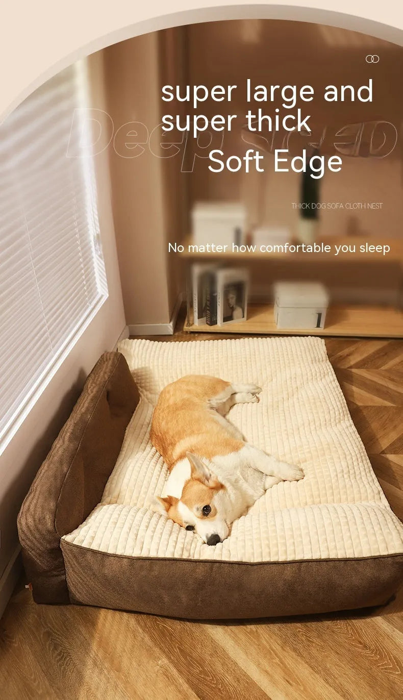 Large dog mattress with removable washable cover in Elegant Gray, showing PP Cotton filling and zippered closure