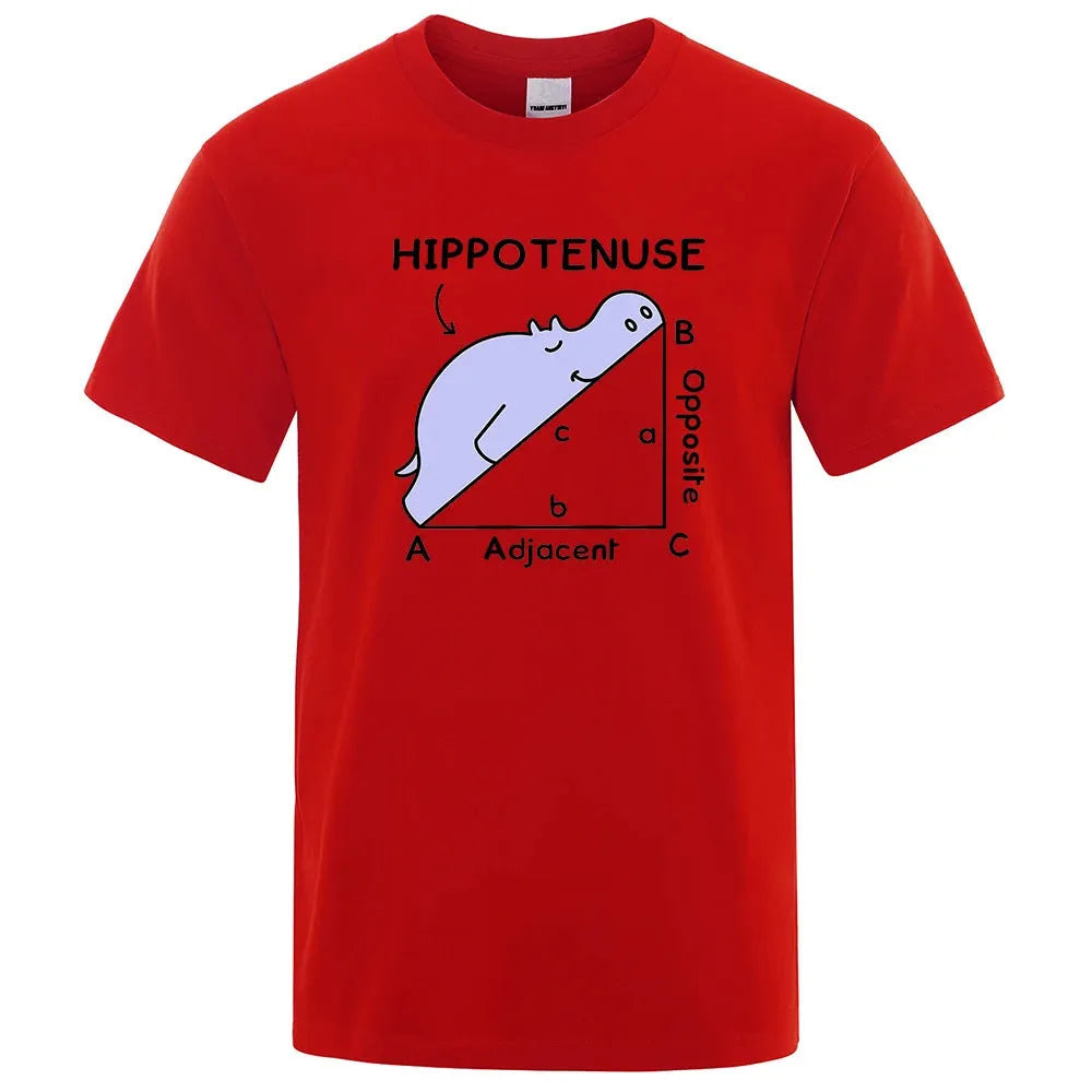 Cotton T-shirt with Hippotenuse Opposite Adjacent mathematics print in loose fit design