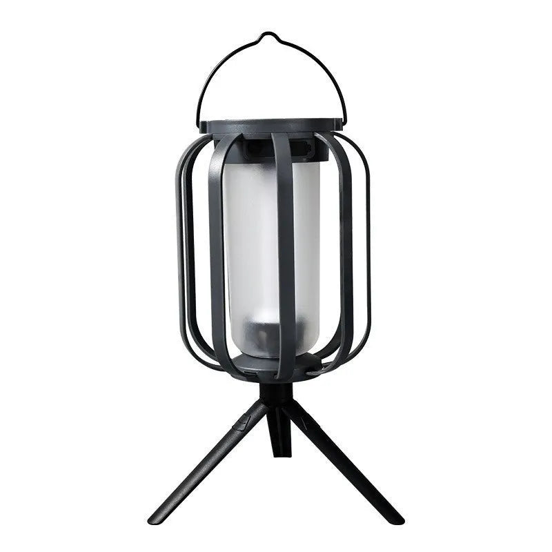 Solar powered LED camping tent light with aluminium alloy and ABS housing, 500 lumens, fluorescent fixture colour