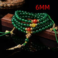 Brazil natural green agate multi-circle bracelet in 6mm, 8mm, or 10mm bead sizes.