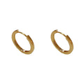 Geometric women's ear clips with gold plating and round eyelet design on copper material