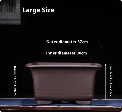 Extra large Chinese style purple clay plant pot for indoor flowers and plants