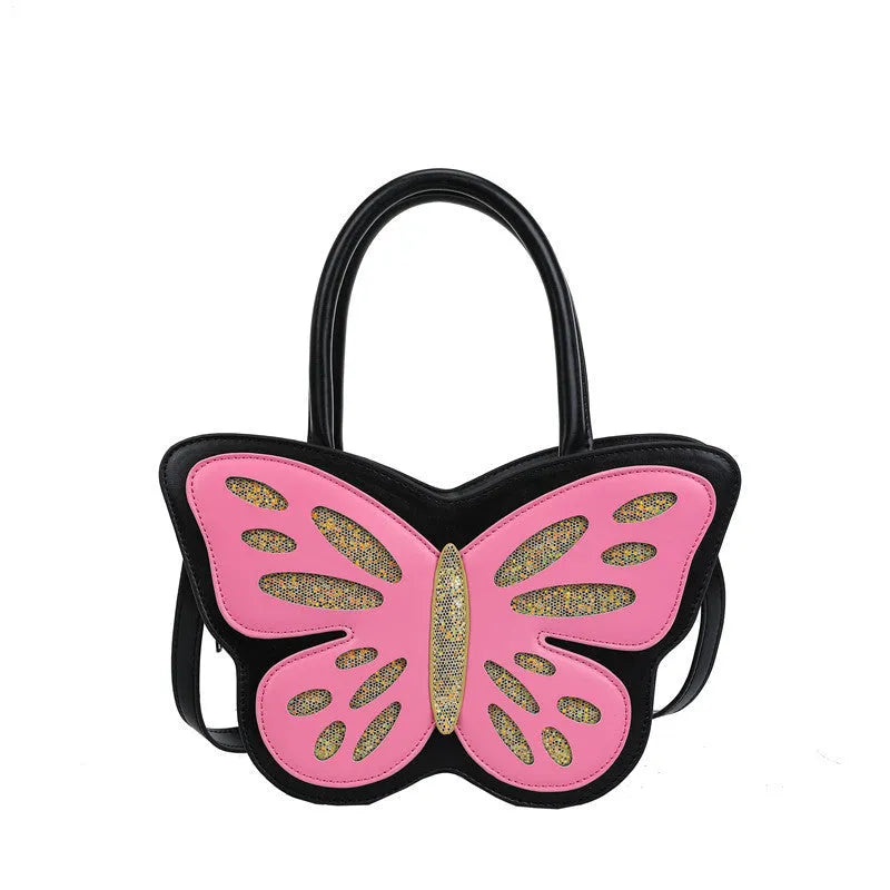 Small square PU leather crossbody bag with contrast trim in black, blue, pink, or white