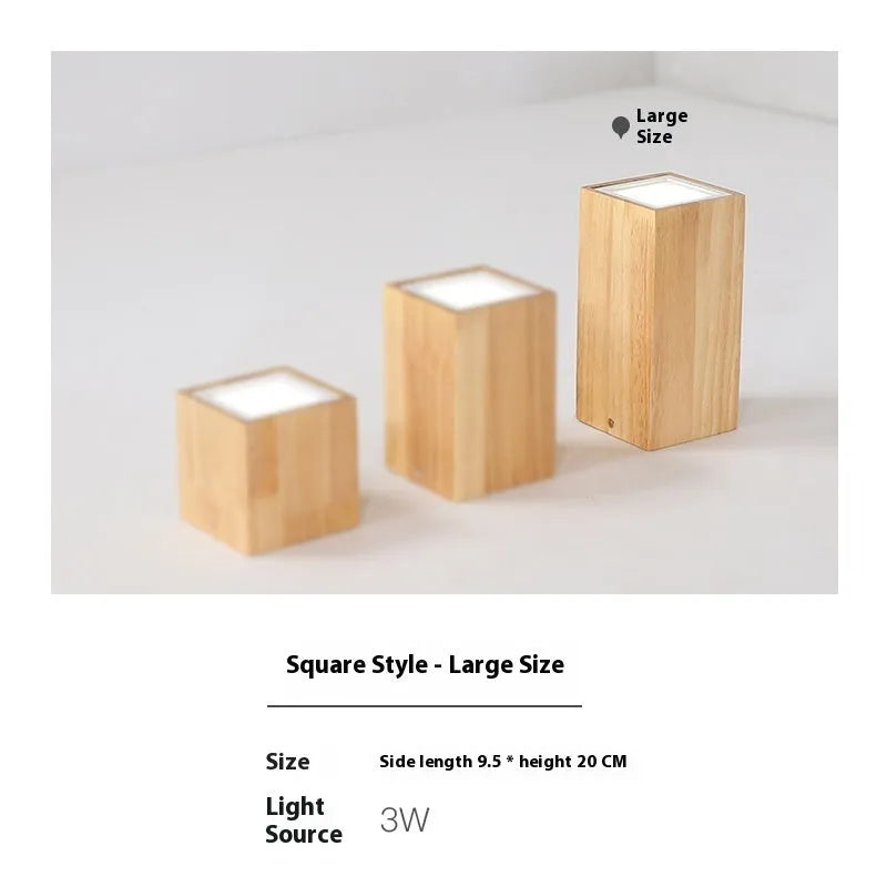 Modern simple solid wood surface mounted downlight in square or round shape for corridor or entrance.