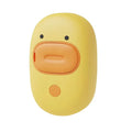 White and yellow rechargeable steam pet grooming brush with rubber comb teeth