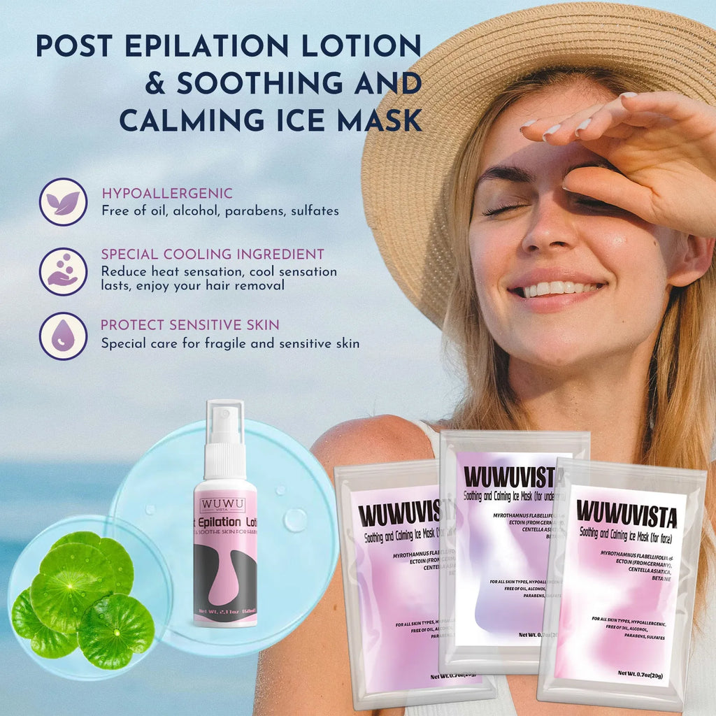 Waxing gift set with wax warmer, wax beads, facial and body sticks, aftercare products