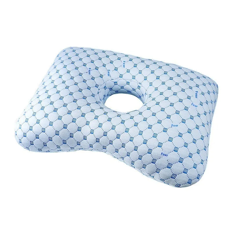 Beauty salon single hole ear pillow measuring 39x28x6cm in new Chinese style with polyester fibre filling.