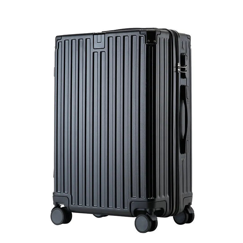 Aluminium frame ABS PC suitcase in avocado green colour with USB port and universal wheels.