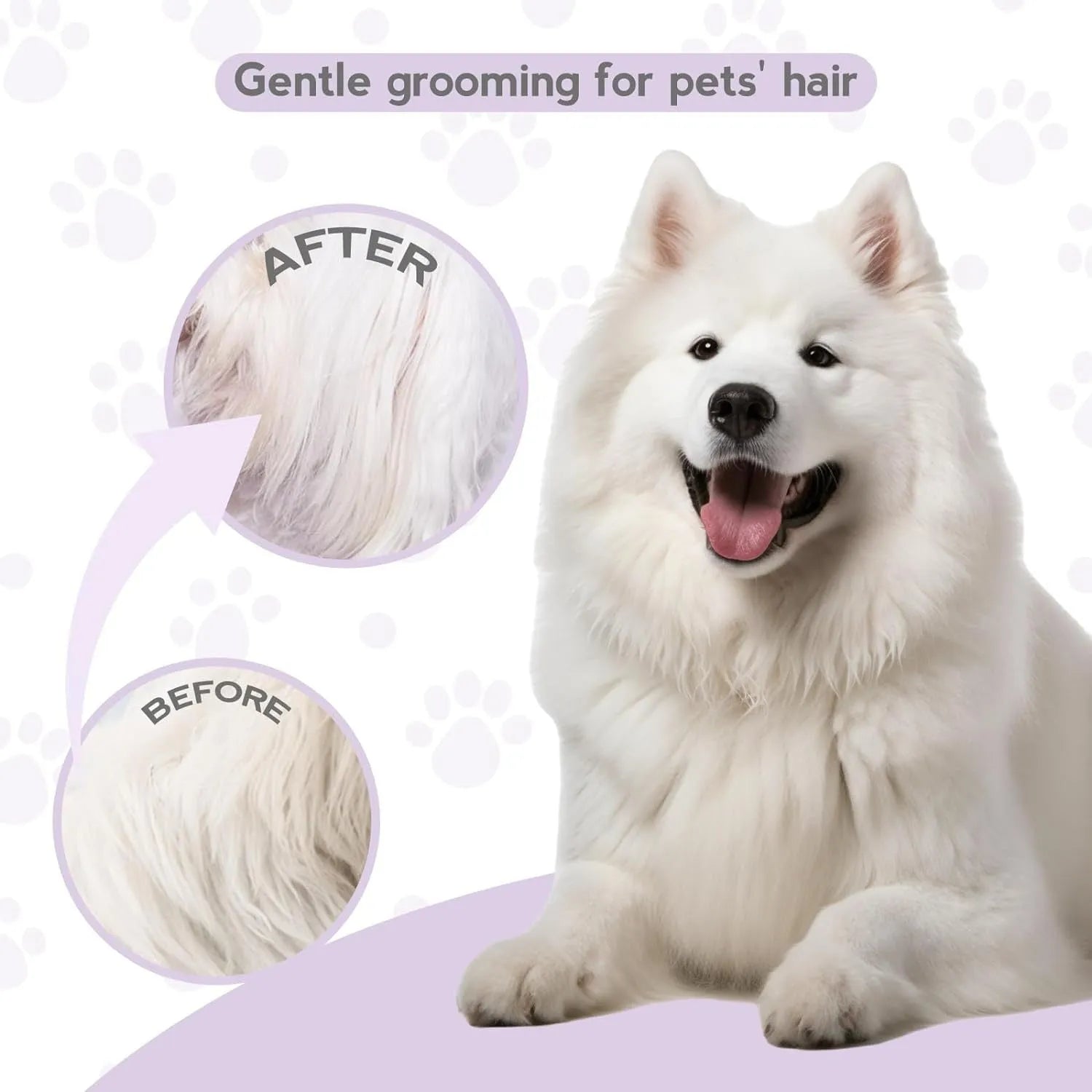 Purple pet grooming comb with stainless steel teeth for detangling dog and cat hair