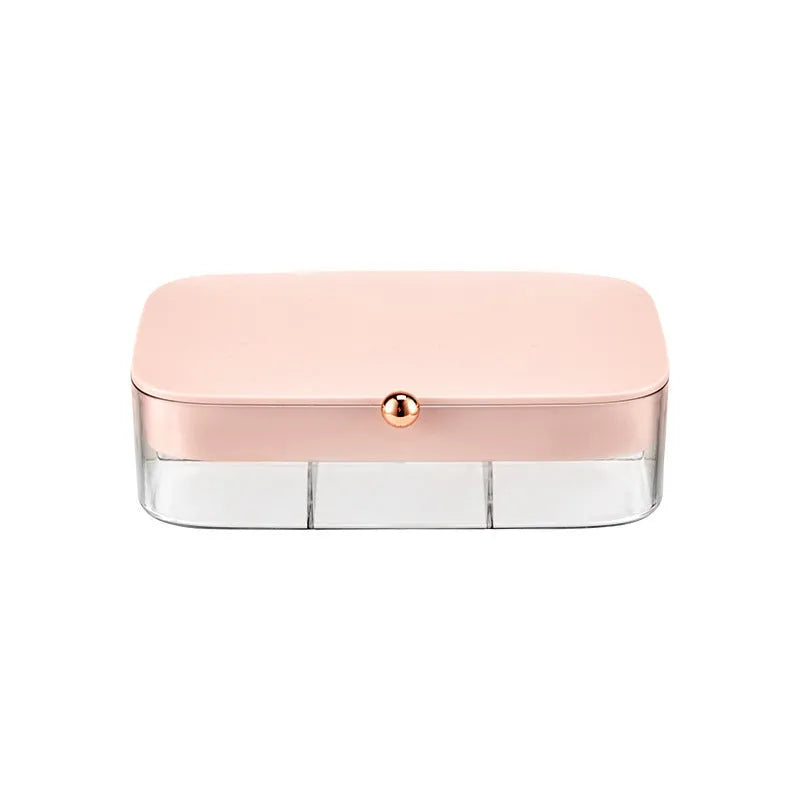 Minimalist jewellery storage box with multi-layer compartments in green colour measuring 17 x 11 cm