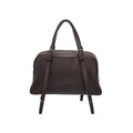 Women's genuine leather retro shoulder bag with horizontal square design in black, brown, or elephant grey colour options