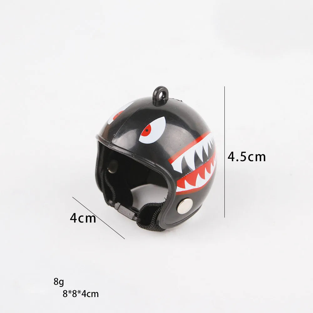 Adjustable plastic chicken helmet for small pet protection with elastic bands and sponge lining