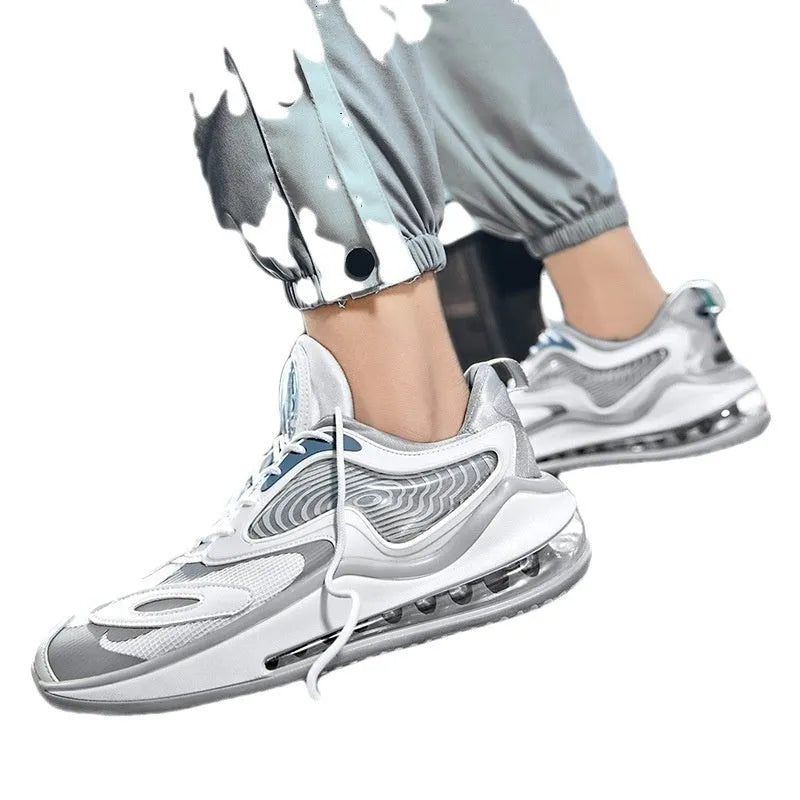 Men's casual shoes with air cushion height increasing design in Space Black or Space White colour options