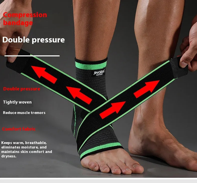 Sports ankle support in black, green or orange colour for basketball, running and outdoor sports