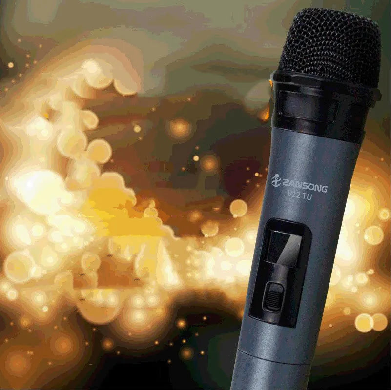 Black ZANSONG dynamic handheld microphone with heart-shaped polar pattern and USB receiver