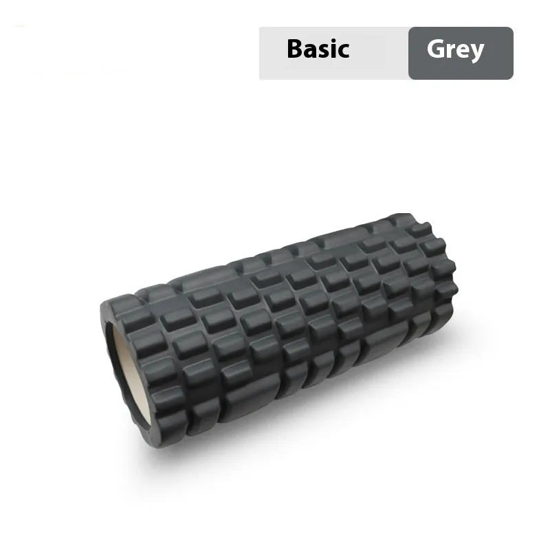 EVA foam roller for fitness in multiple sizes and colours including black, grey, pink, and blue