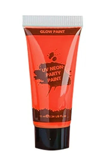 25ml plastic squeeze bottle of neon green face and body paint with a hose-top nozzle.