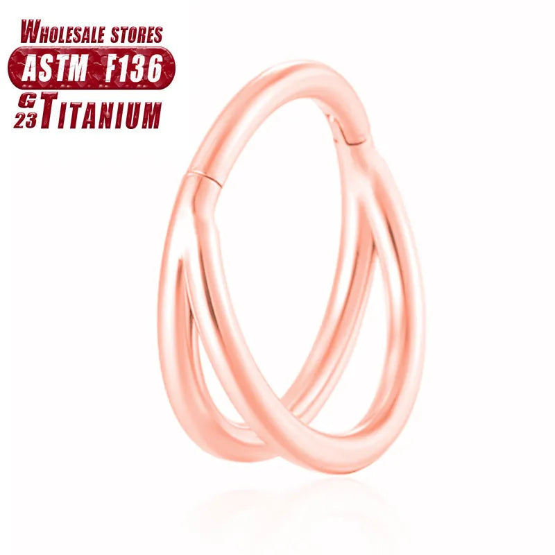 Titanium alloy nose ring body jewellery in silver, gold, black, rose gold and colourful finishes