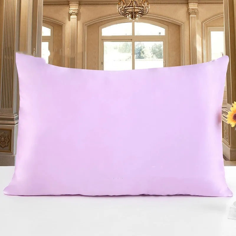 Double-sided 19 momme mulberry silk pillowcase shown in one of fourteen colours, featuring three size options.