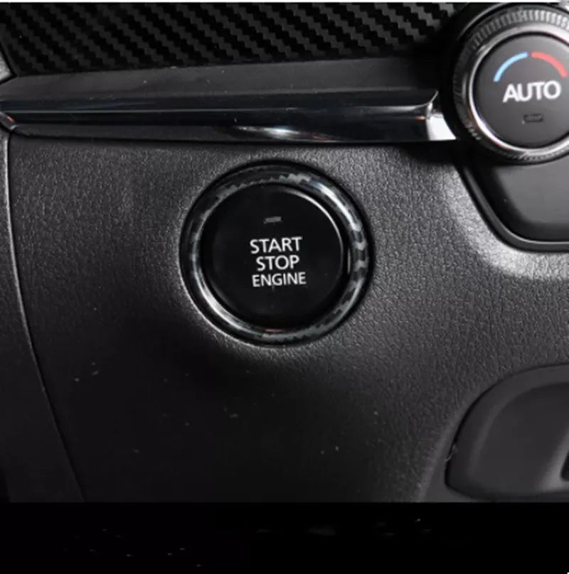Aluminium alloy steering wheel button decorative stickers in brushed red silver blue colours
