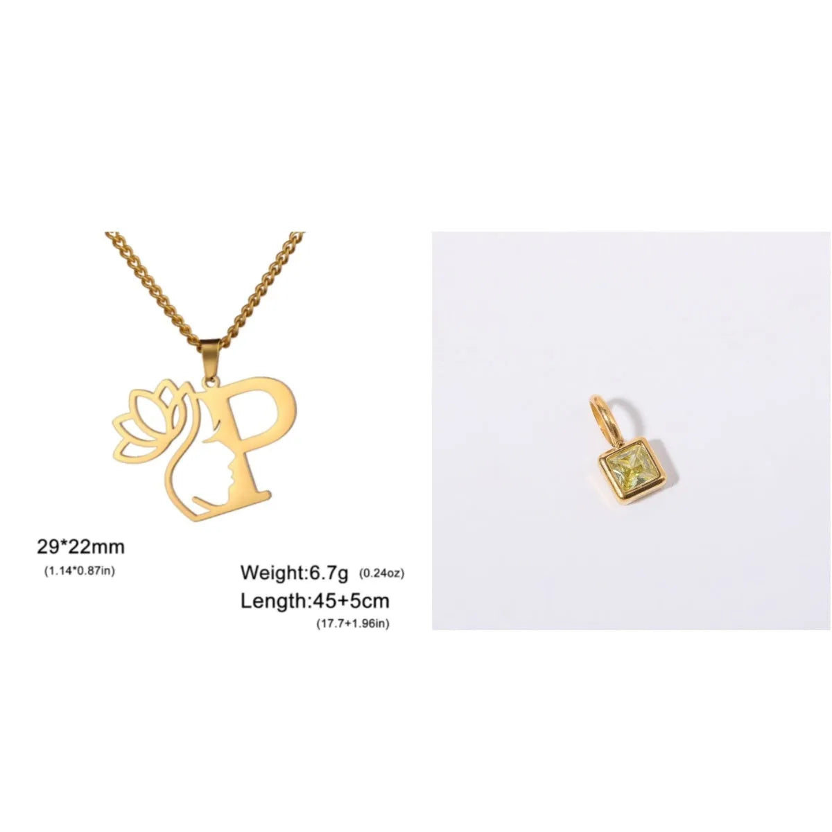 Gold and silver stainless steel fashion necklaces with a cross chain design and matching pendants.