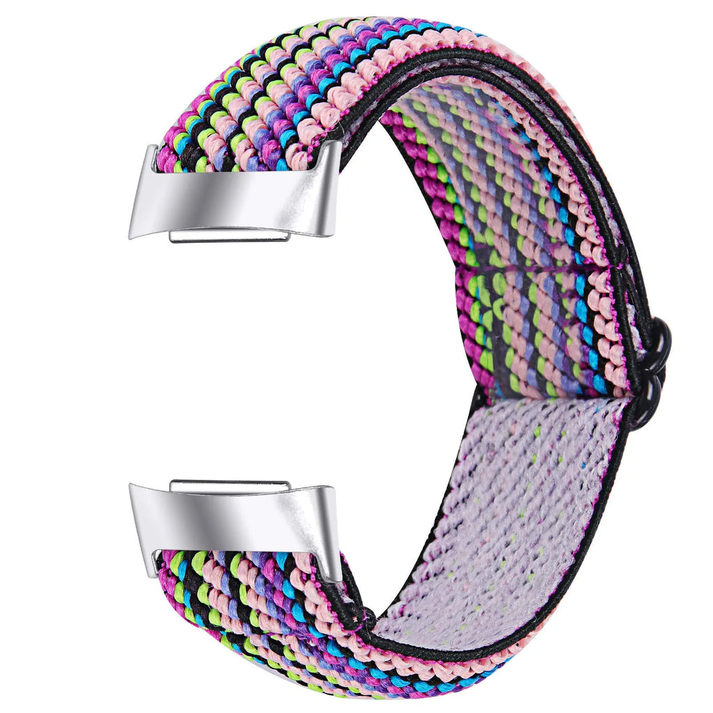 Printed elastic watch strap for Fitbit Charge 6 in multiple colour options