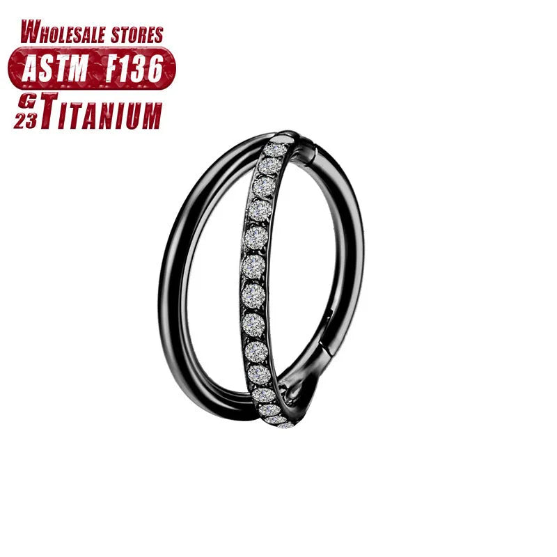 Titanium alloy nose ring body jewellery in silver, gold, black, rose gold and colourful finishes