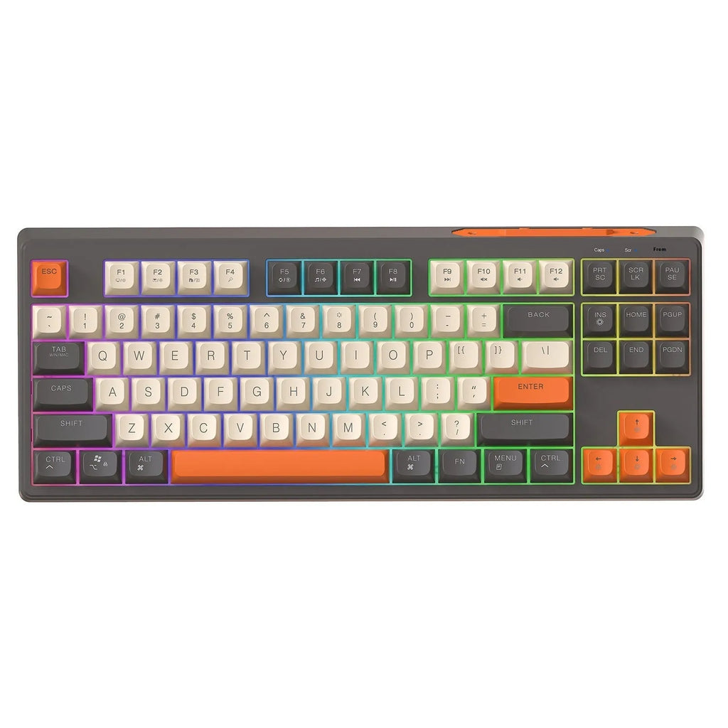 Free Wolf M87 wireless Bluetooth dual-mode mechanical feeling keyboard on a desk