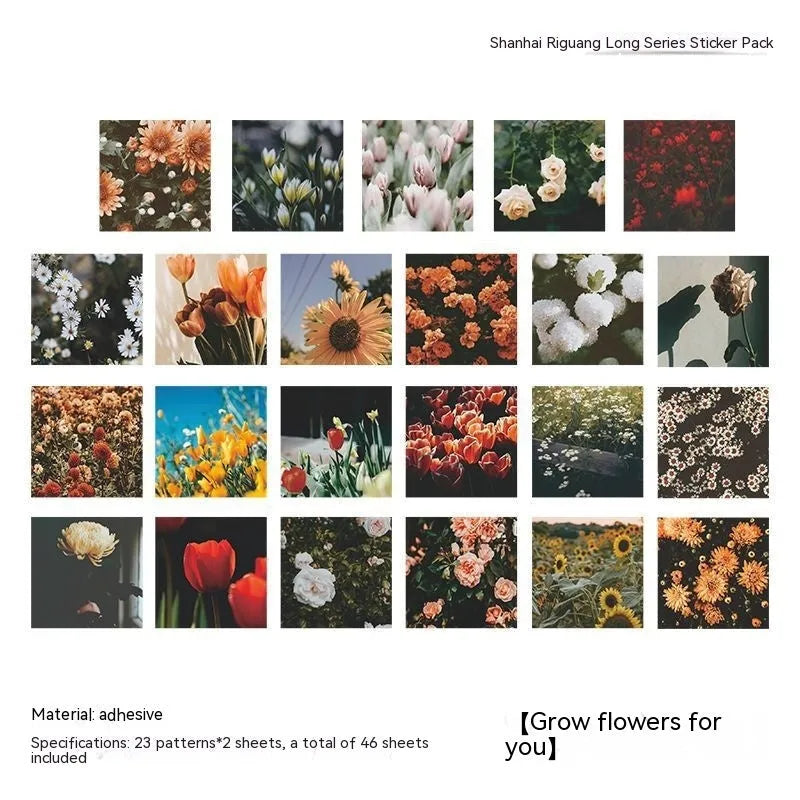Box of Nordic style decorative stickers showing six colour themes with 44mm square sizing