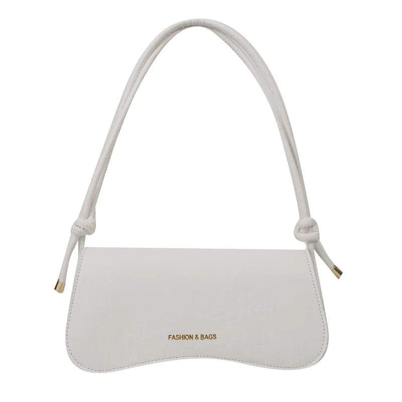 Summer minimalist PU underarm bag square crossbody tote for women, khaki colour, white background