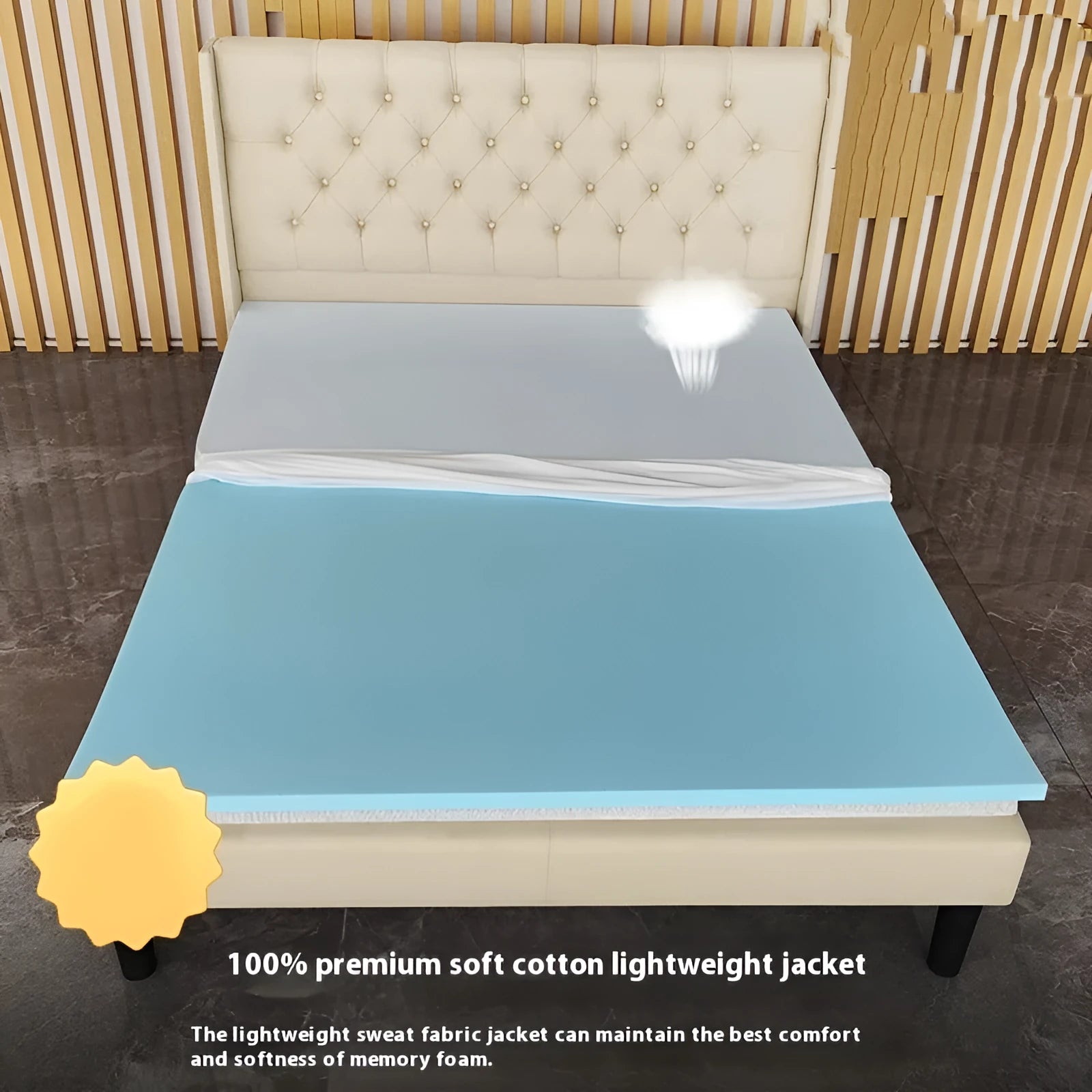 Gel memory cotton tatami mattress with regenerated cellulose fabric in multiple sizes