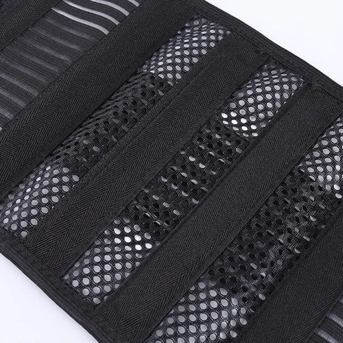 Black breathable decompression sports waist support with steel plate for adult fitness activities