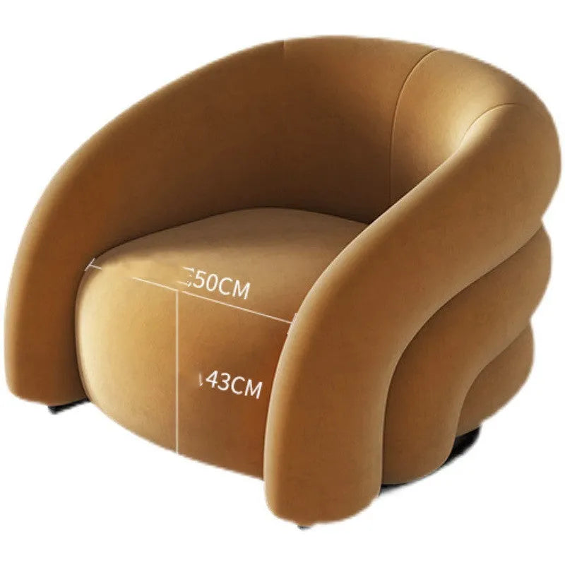Nordic lazy sofa with solid wood frame, removable cover in thick cashmere fabric, modern design for lounge