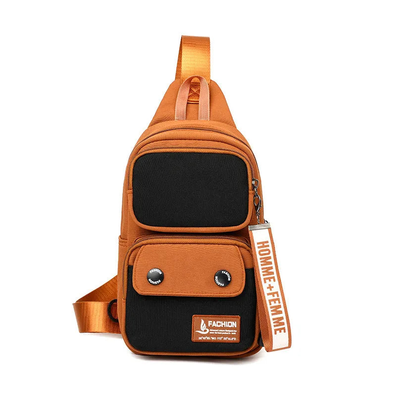 Nylon multifunctional crossbody shoulder bag for outdoor leisure in three colour options