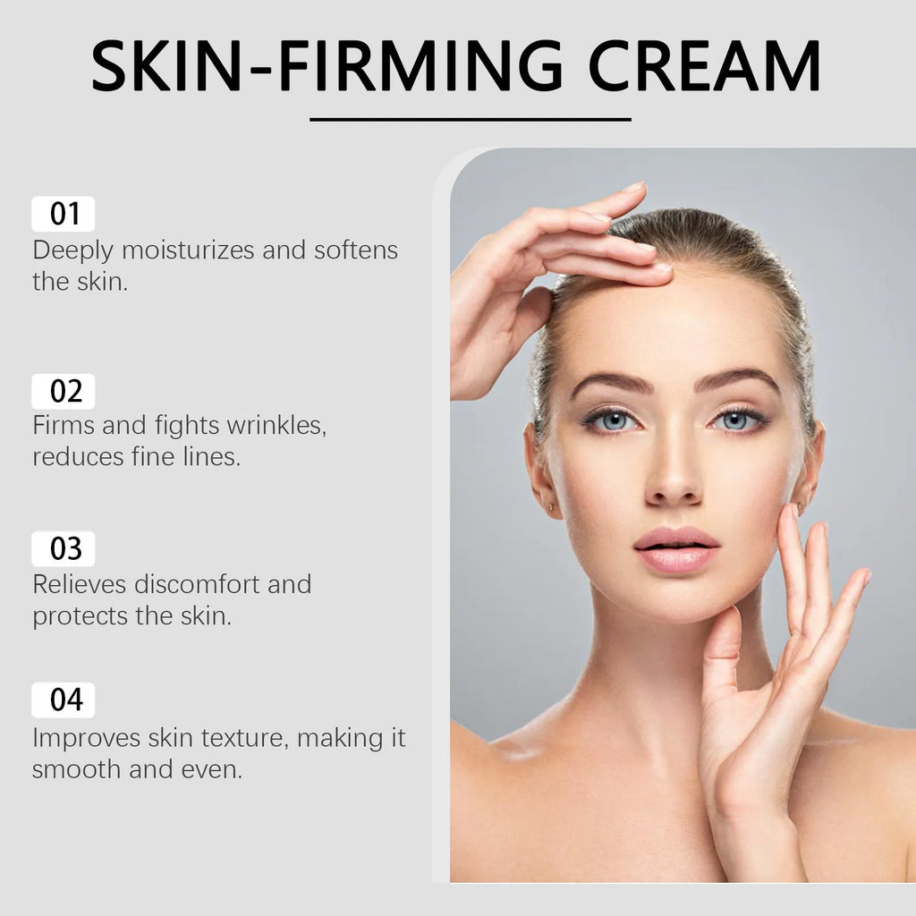 50g jar of anti wrinkle firming moisturising cream with peptides and hyaluronic acid on white background