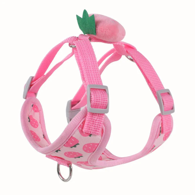 Reflective chest strap vest-style dog walking lead in polyester material showing carrot colour option