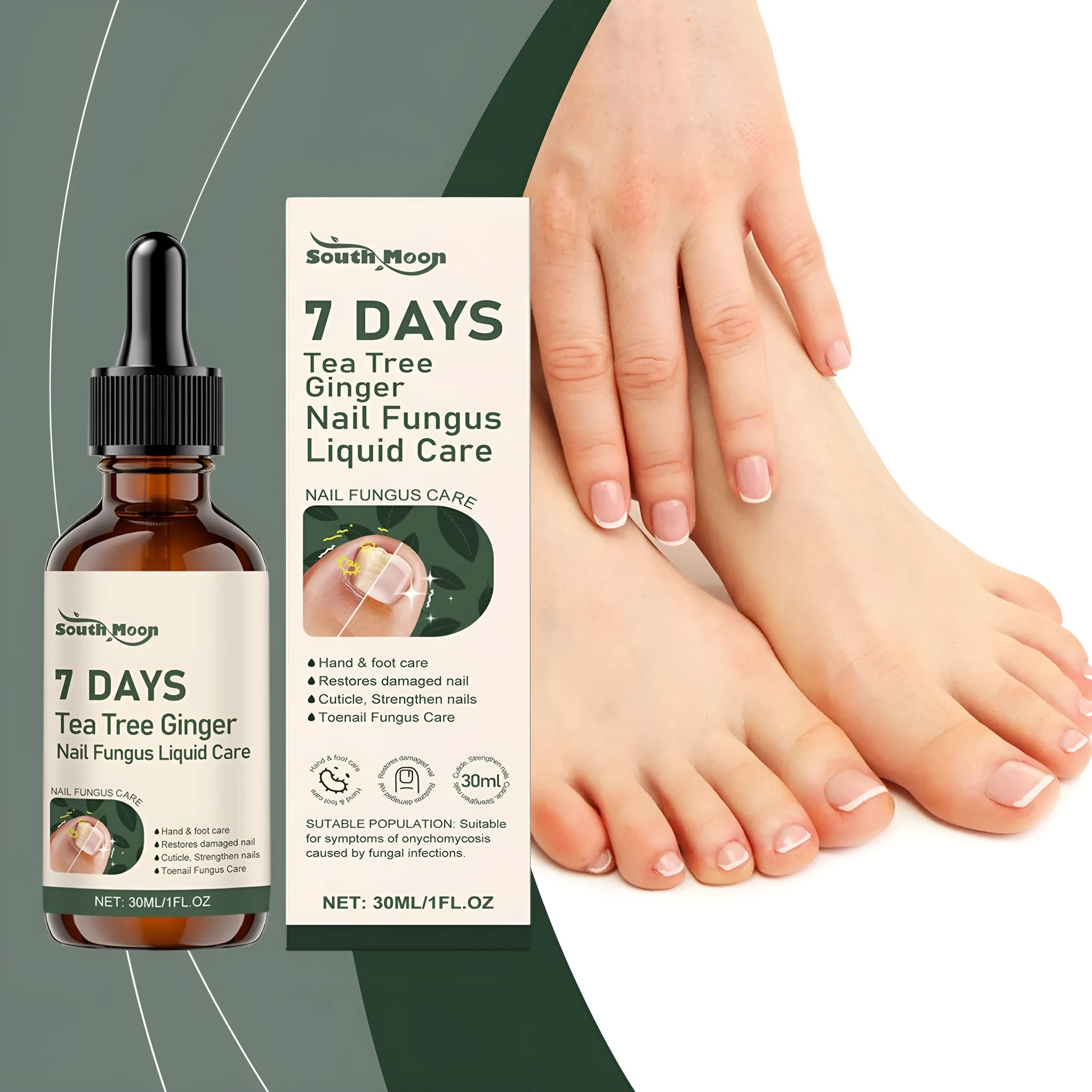 30ml bottle of clear nail care solution for daily brightening and nourishing