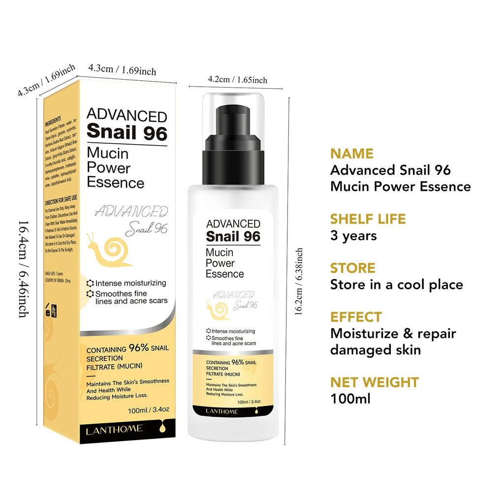 Snail Snail Serum moisturising facial essence liquid in 100ml container for universal skin types