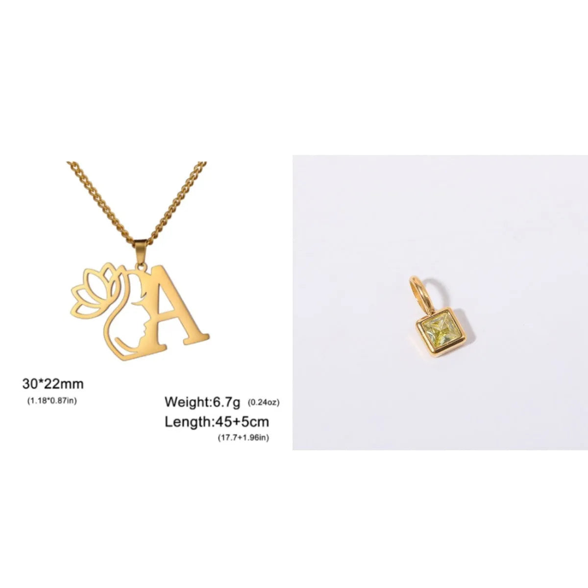 Gold and silver stainless steel fashion necklaces with a cross chain design and matching pendants.