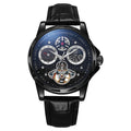 Men's automatic business watch with luminous markers and waterproof construction