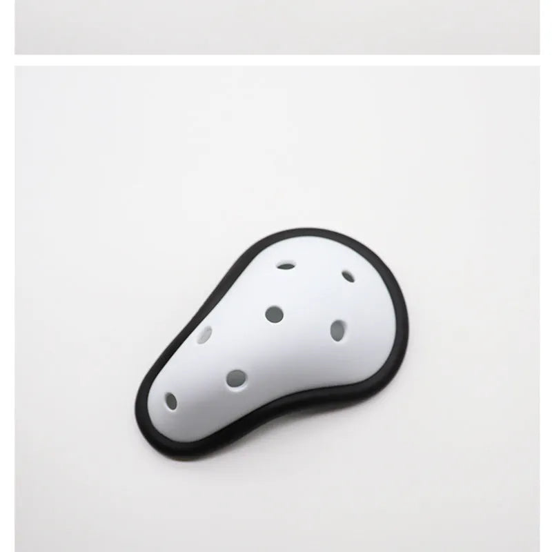 Rubber genital protector sports safety gear for adult and children in contact sports.