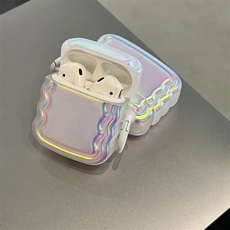 Colourful magic laser and ring design silicone protective case for AirPods Pro 2 and other models