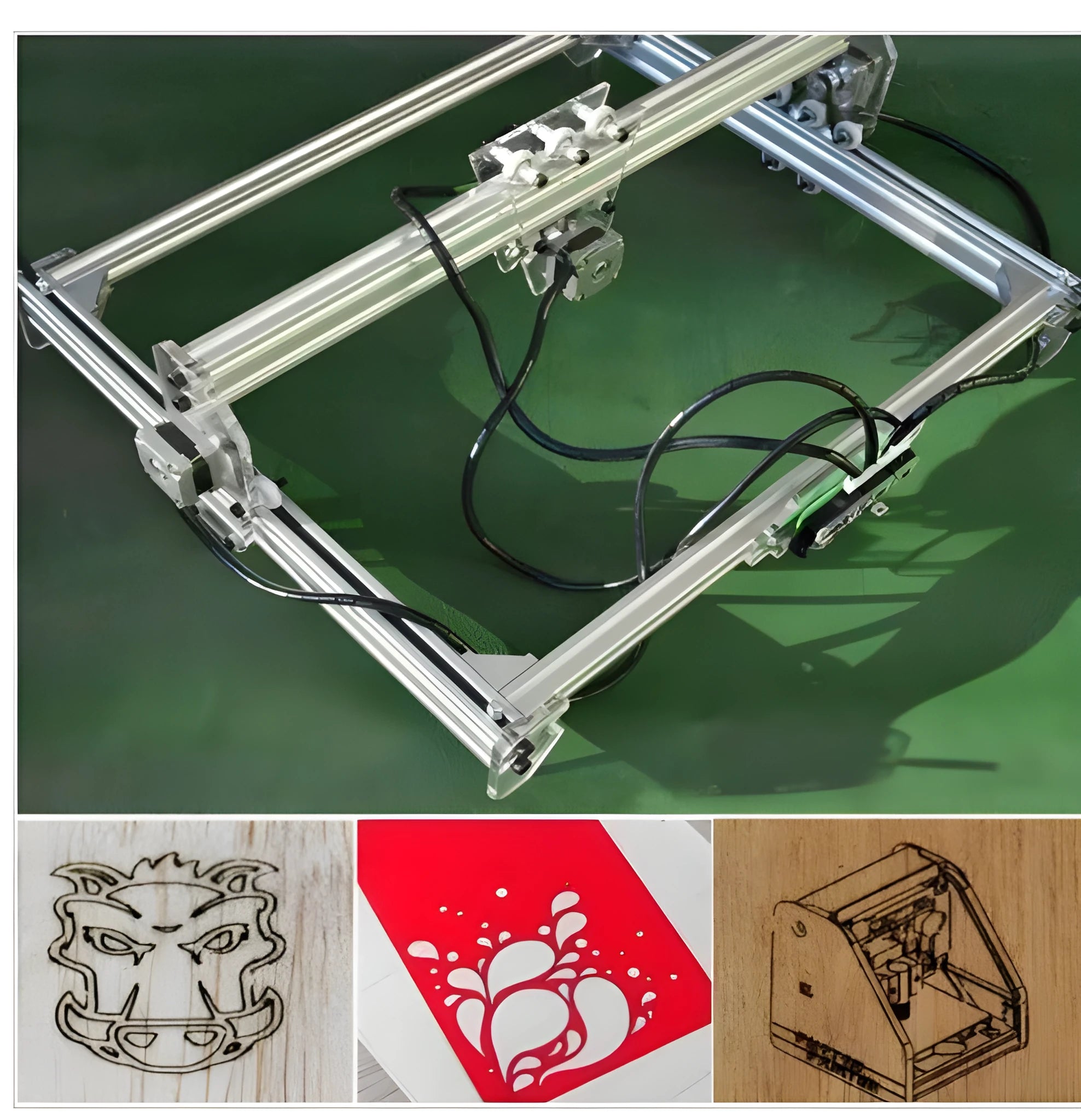 Miniature laser engraving machine with 400x300mm bottom plate for marking and lettering work